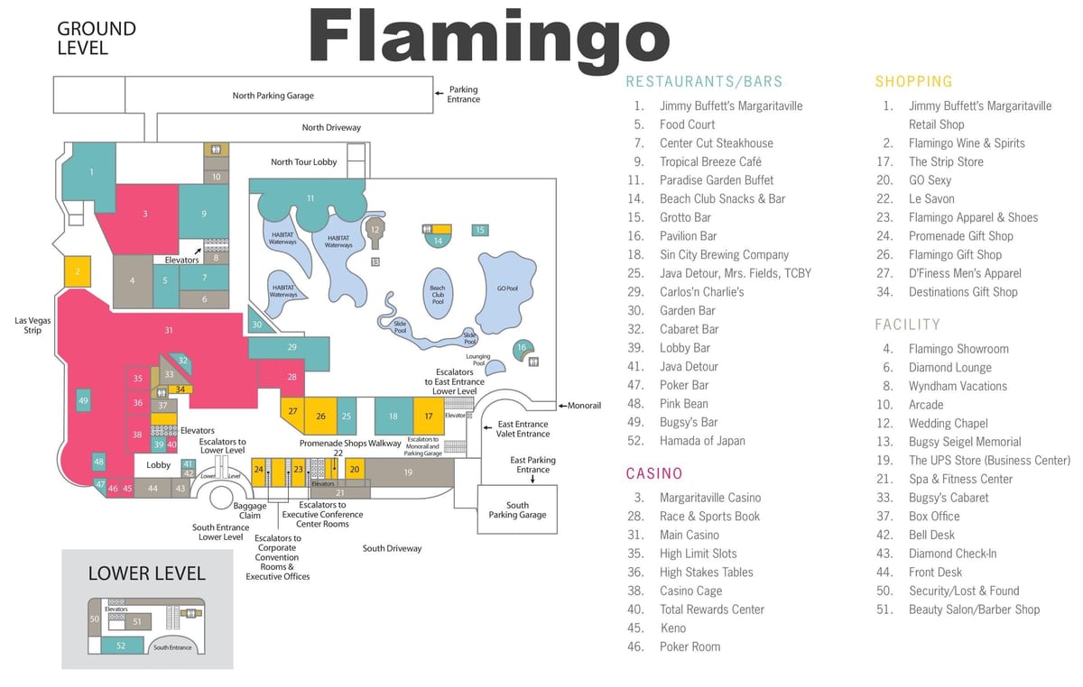 kaart Flamingo Las Vegas