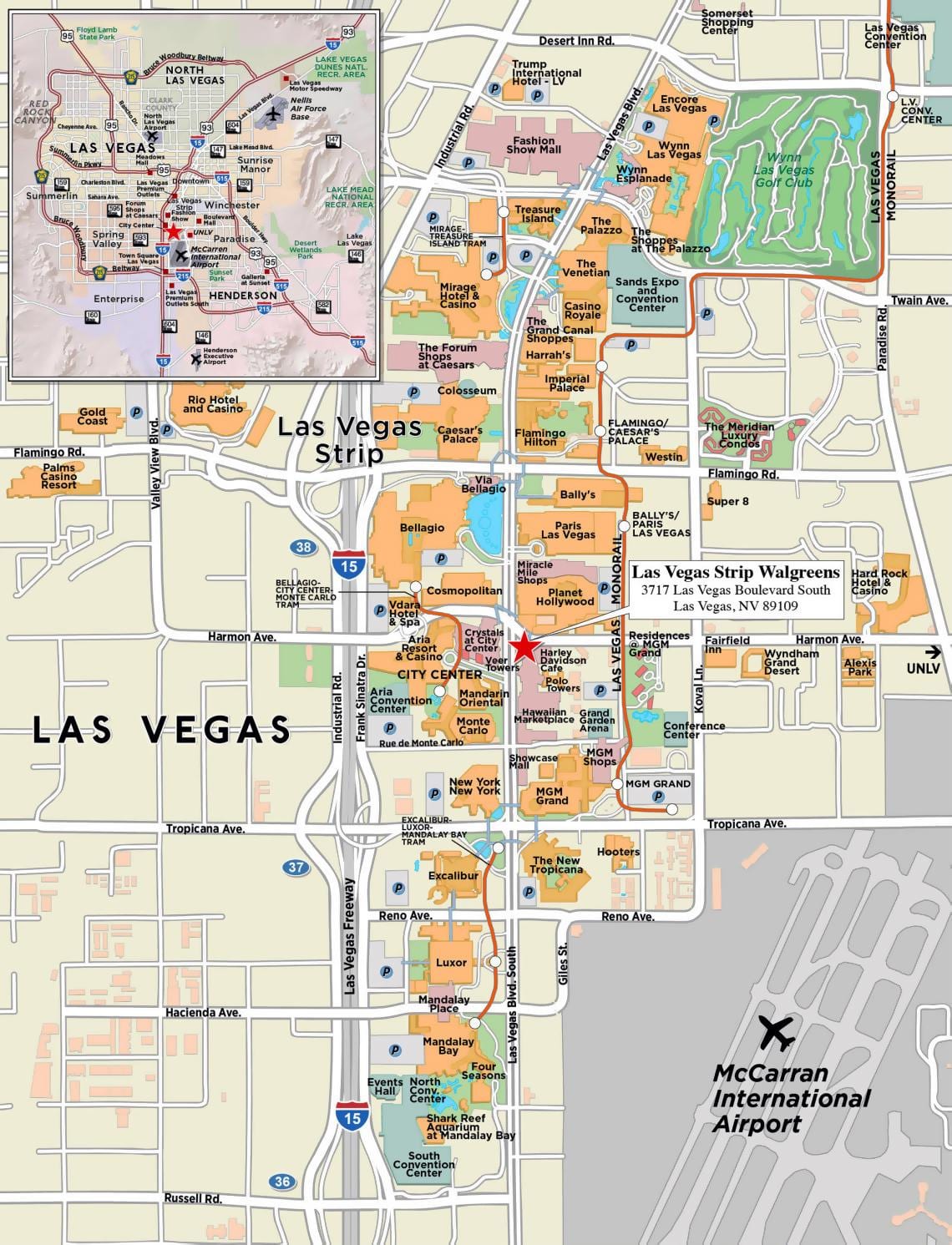 Las Vegas city kaart