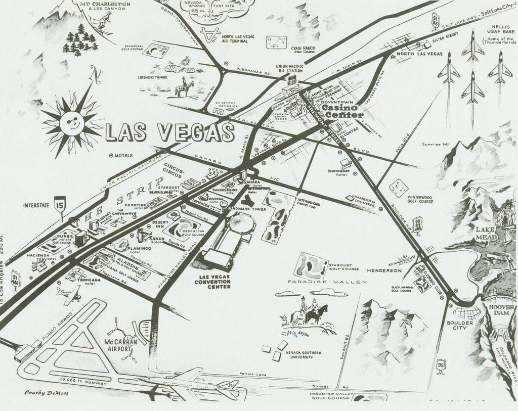 vana Las Vegas strip kaart